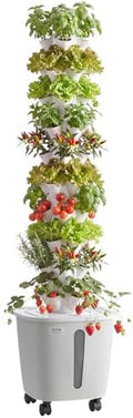 VEVOR Hydroponic Tower, 50 Pods 10 Tiers Hydroponics Growing System Kit with App Control & Casters, Vertical Home Garden with 20L Water Tank & Pump, Planter for Indoor Herbs, Fruits and Vegetables by VEVOR