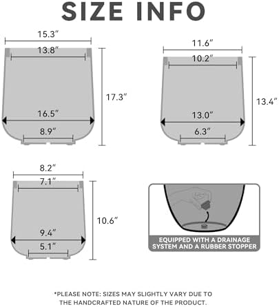Kante 15.3"+11.6"+8.2" Dia Round Concrete Planter,Large Planter Pots Containers with Drainage Holes for Patio, Balcony, Backyard, Living Room - Image 2