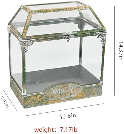 Large House-Shape Glass Terrarium with Lid, Geometric Greenhouse - Style Planter for Ferns, Succulents, Air Plants, Handmade Indoor Tabletop Decor (Terrarium Only) - Image 6