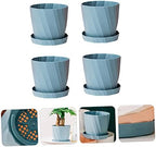 BESPORTBLE 4pcs Blue PP Succulent Planter Pot with Removable Tray for Xmas - Image 4