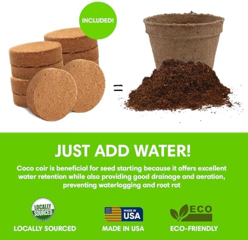 Seed Starter Kit - 10 Peat Pots, Coco Coir Discs & Markers - Image 7