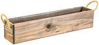 20" Rectangular Rustic Wood Planter with Handle and Plastic Liner l Rustic Barn Wood l Country Style, Home and Wedding Decorations, Garden Ornaments (20x4 w Handle Set of 2, Natural) - Image 2