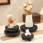 Geetery 4 Pcs Wooden Risers for Display Wood Pedestal Stand, Black - Image 3