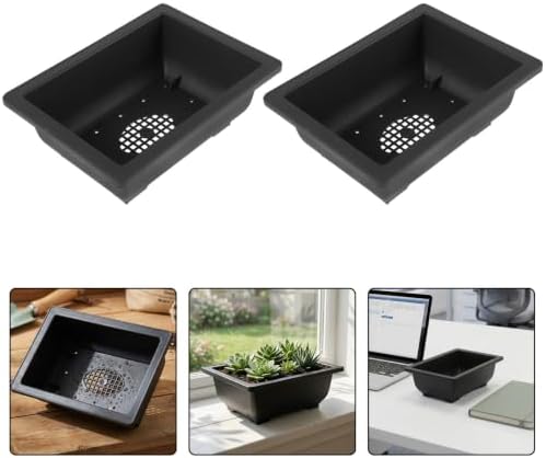 Deep Tray with Mesh Bottom and Preset Drainage Holes 15pcs Rectangular Plastic Bonsai Pot Easy to Clean, Prevents Root for Succulent and Bonsai Plants for Balcony and Apartment - Image 7