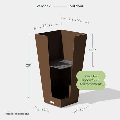 Veradek Pure Series Taper Planter & Drip Tray - Tapered Planter with Shelf - Image 2