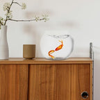 DECHOUS Round Fish Bowl Desktop Fish Tank with Base Small Aquarium Decor for Betta Hydroponic Vase Planter Clear Plastic Tabletop Bowl for Office Home Display - Image 4