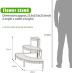 aboxoo 3-Tier Metal Plant Stand, Stair-Step Corner Shelf for Indoor/Outdoor - Image 2