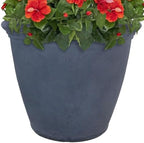Sunnydaze Anjelica 20'' Large Plastic Planter Pot for Plants, Slate by SunnydazeDecor