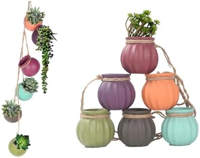 Dangling Southwest Desert Colors Ceramic, Set of six Hanging pots - Image 5