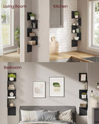 VASAGLE Set of 2 Corner Shelves Wall Mount, 4-Tier Floating Bookshelves - Image 4