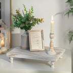 Hanobe Wood Risers for Decor Farmhouse Pedestal Display Stands White - Image 2