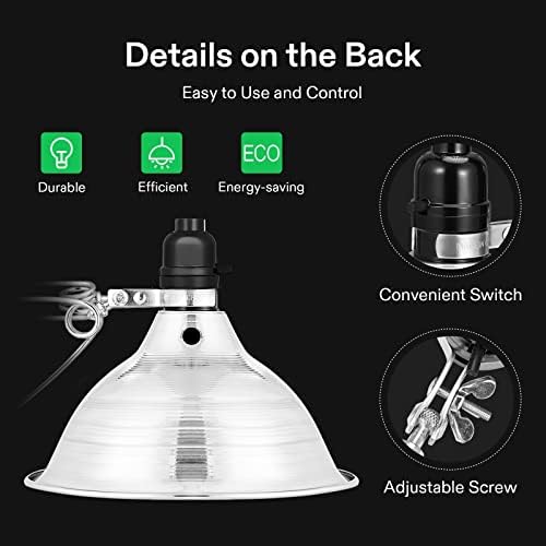 VIVOSUN 4 Pack Clamp Lamp Light with Detachable 8.5 Inch Aluminum Reflector - Image 3
