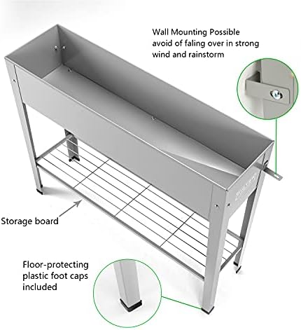 Metal Raised Garden Bed,Raised Planter Box with Legs,Herbs and Vegetables Planter Suitable for Outdoor Patio Deck and Porch (Gray) - Image 6