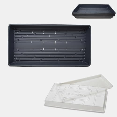 10 Each - 1020 Trays with Holes, with Humidity Dome by TO+Plastics