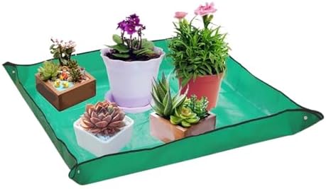 2 PCS Thickened Repotting Mat for Plant Transplanting Portable Waterproof Potting Tray Mess Control Gardening for Plants Transplanting(50x50cm) by Unknown