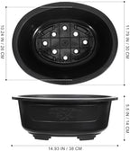 DOITOOL 2 Pcs Large Bonsai Pots 15 Inch Plastic Oval Training Planter with Drainage Holes Deep Tree Bowl for Succulent Nursery - Image 3