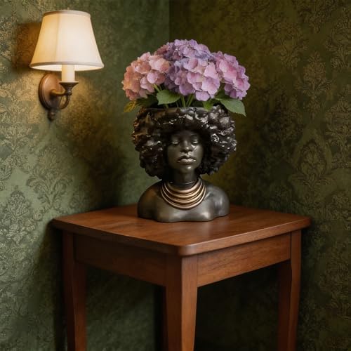 Resin Plant Container Flower Pots with Artistic Head Top Great for Succulents Small Space Gardening Elegant Sappy Flower Pots - Image 7