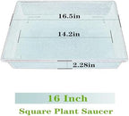 NIMYAU Square Plant Saucer 16 Inch 2 Pack, Plant Stand Plant Trays for Pots Heavy Duty Plastic Plant Saucers for Indoors Outdoors, Flower Pot No Holes Plant Lover Gardening Gifts - Image 2