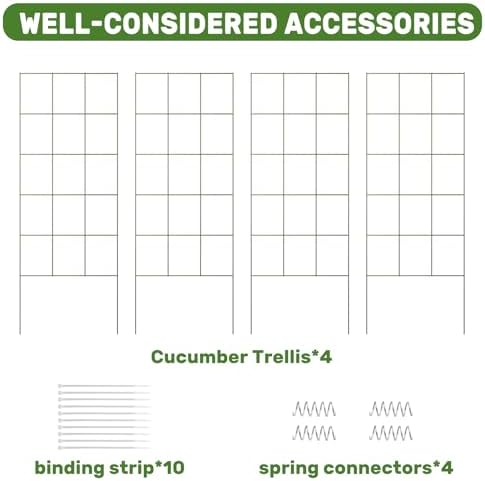 DOEWORKS 48" Cucumber Trellis, 2-Pack, Foldable, for Cucumbers, Beans, Tomatoes, Flowers - Image 4