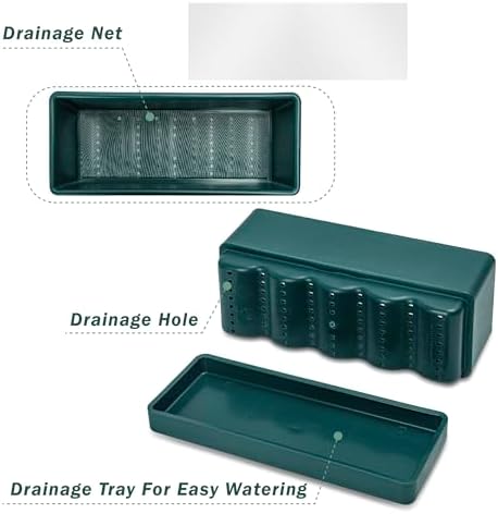 D'vine Dev Rectangular Planter, 12 x 4.5 in, Green, Set of 1, 76-X-C-1 - Image 4