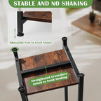 Dipion 31 Inch Tall Plant Stand Indoor,2 Tier Pedestal Stand,Rustic Brown - Image 3