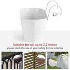 Dahey 15 Inches Railing Planter Box 4 Pcs Metal Hanging Flower Pots, White - Image 6