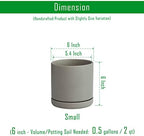 D'vine Dev 6 Inch Ceramic Planter Pot, Grey, 94-O-C-3 - Image 3