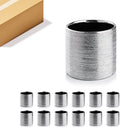 WGVI Silver Etched Ceramic Cylinder Vase Width 5.5" Height 5", Flower Arrangement, Candle Holder, Terrarium Planter Pot, Storage Container Organizer, Pen Brush Holder, Scratched Texture Design, 12 Pc by WGVInternational-OpusGlassware
