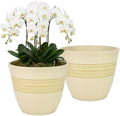 GreenShip 12 Inch Planters for Indoor Outdoor Set of 2 with Drainage Hole by GreenShipHandmadePots