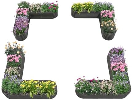 Anleolife 4-Bed 81x81x18in Heart-Shaped Raised Garden Beds, Quartz Grey by AAnleolife