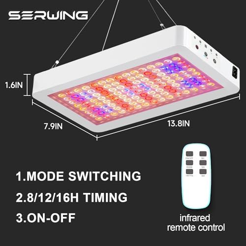 LED Grow Light Full Spectrum, Plant Grow Light with Veg & Bloom Switch for Hydroponic Indoor Plants LED Grow Lamp with Daisy Chain，with Remote Control - Image 4