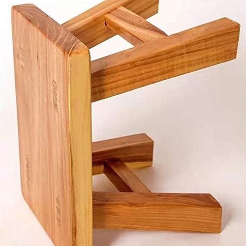 Sturdy Step Stool Footstool Solid Wooden 11 inch for Kids Adults Plant Stand Plant Stand Fishing Stool (Natural), Small - Image 2