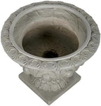 18.5"H Stately Wide Floral-Carved Pedestal Urn Planter – Weather-Resistant MGO Outdoor Flower Pot for Garden, Patio & Front Porch Entrance – Extra-Large Faux Stone Planter with Wide Base (Gray3) - Image 7