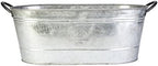 16" Oval Washtub Planter, Aged Galvanized Finish by Panacea