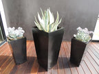 Edinburgh Tall Square Fiberglass Planter (L:15" x W:15" x H:30", Matte Black) - Image 5