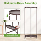 iDavosic.ly 2 Tier Metal Plant Stand Indoor Outdoor, 29 Inch Tall, Bronze - Image 4
