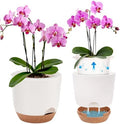 7.2 Inch Self Watering Orchid Pots for Indoor Plants,Macetas para Orqudeas,Flower Pots for Indoor Plants with Holes(White) by Sxueg