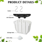 Zubebe 16 Pcs Resin Wall Hanging Planters White Hanging Flower Pots with Drainage Hole Fence Planters for Indoor Outdoor Plant Balcony Railing Decor(8.07 x 6.69 x 4.92'') - Image 2
