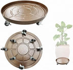 20" Metal Heavy Duty Rolling Plant Caddy with Wheels, 2-Pack Stand by AyaLight