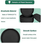 vensovo 8 Inch Black Terracotta Plant Saucer Pots Tray - 4 Pcs Round Planter Saucers for Indoor & Outdoor Plants, Large Clay Trays Perfect for 7 Inch 7.5 Inch 8 Inch Flower Pot - Image 6