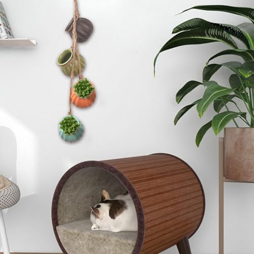 4Pcs/Set Hanging Window Planter, Ceramic Hanging Succulent Planter with Drainage Hole, Cute Succulent Pots, Plant Pots for Window, Fence, Indoor, Outdoor - Image 4