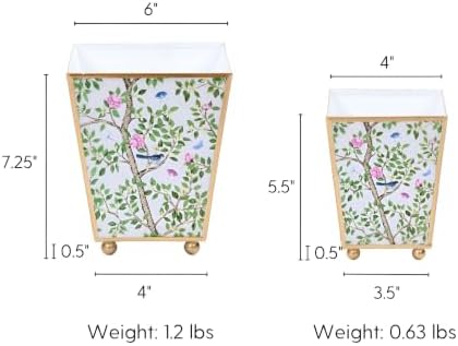 Unique Planters, Enamel Square Cachepot Indoor Plants, 4 in - Image 6