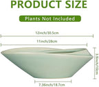 Bonsai Pot - 12 Inch Ceramic Planter Pot with Drainage Hole Large Modern Planter Decorative Glazed Succulent Plant Pot for Indoor Outdoor Plants Green - Image 3