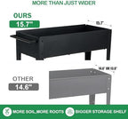 31.5" Tall Elevated Mobile Raised Garden Bed with Wheels and Shelf - Image 2