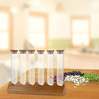 Cereals Canister Test Tubes with Sealed Wooden Caps Plant Propagation Glass Containers for Coffee and Tea Display and Scientific Experiments (6 Tubes) - Image 6