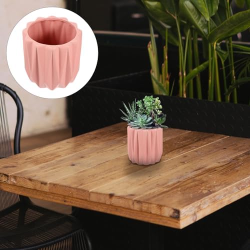 FOMIYES Modern Geometric Ceramic Planter Pot with Saucer and Drainage Hole - Image 7
