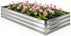 6x3x1FT Galvanized Raised Garden Bed, Metal Planter, Silver,1 Pack by Tegarbed