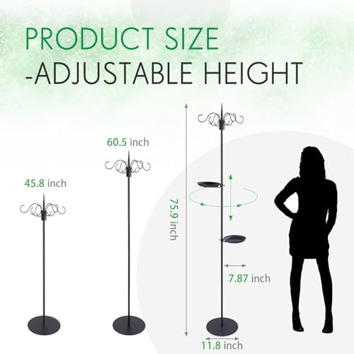 2 Sets 75.9'' Adjustable Shepherds Hook Stand, 4 Hooks - Image 2