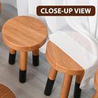 Rubber Wood 9" Round Plant Stand |Dip Dyed Black Stool, Wood Riser |Milking Stool (12" H) - Image 6
