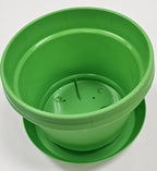 7in Pot and Saucer Lime Green Set of 5 - Image 3